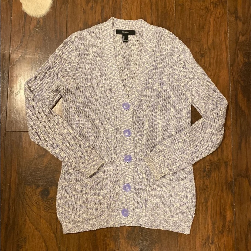 Forever 21 Chunky Knit Cardigan Sweater S